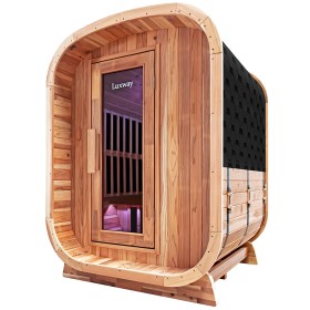 Outdoor infrared sauna for the patio with seating for 3 people