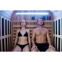Outdoor infrared sauna for the patio with seating for 3 people
