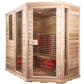 Large infrared sauna for 5-6 people. Entry on the right.