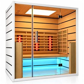 Infrared Sauna Select 3 people - Energy efficient sauna - A++ - Infrared full spectrum A.B.C deep heat + Carbon Wave