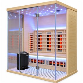 Multi sauna 3 persons combi - Traditional sauna heater & energy-saving infrared system