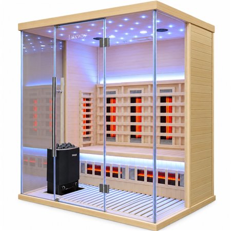 Multi sauna 3 persons combi - Traditional sauna heater & energy-saving infrared system