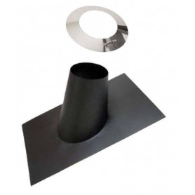 Chimney accessories for sauna ovens Rain collar, black 250 mm