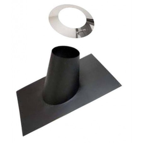 Chimney accessories for sauna stoves Overlay with rain collar. For roof pitch 37-45 degrees