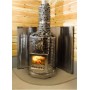 Accessories wood-fired sauna heater Stone basket stainless (round smoke pipe)