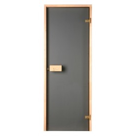 Sauna doors size 8x19 Sauna doors 8x19 Classic with gray glass and pine frame