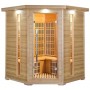 Corner sauna Infrared Apollon Tourmaline Corner Hemlock Infra-sauna for 4 personsSize: 1500 x 1500 x 1900 mmWood: Hemlock