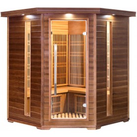 Corner sauna Infrared Apollon Tourmaline Corner Ceder Infra-sauna for 4 personsSize: 1500 x 1500 x 1900 mmWood: CederWarm