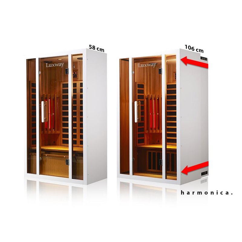 Space-saving accordion sauna for two people, large or small
