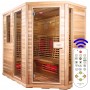 Sauna Relax Lux right cedar - Energy efficient sauna - A++ - Infrared full spectrum A.B.C deep heat + Carbon Wave