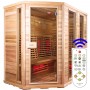 Sauna Relax Lux Left cedar - Energy efficient sauna - A++ - Infrared full spectrum A.B.C deep heat + Carbon Wave